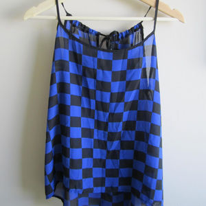 Blue/Black Checker Top